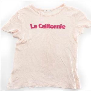 ALC La Californie Linen Tee Sz XS Pink
